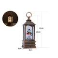Bronze snowman snow globe lantern with dimensions 22cm x 8cm and internal LED light - Large Bronze Snowman