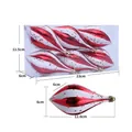 Set di 6 decorazioni natalizie a spirale rosse e bianche con stelle glitter Stile A - Palla a spirale di zucca lunga rossa bianca