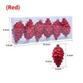 Set di 6 decorazioni natalizie a pigna rosse con finitura metallizzata e cordini dorati - Set di 6 / Rosso