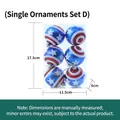 Set di 6 palline decorative Giorno dell'Indipendenza con stelle e strisce bandiera USA - Palla Giorno dell'Indipendenza Tipo D / Set da 6