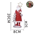 Kerstman nachtlampje met gouden sterrenstaf en zilveren boom, hoogte van 20 cm - Rode Ster Staf Kerstman (HA002C)