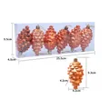 Set da 6 pezzi di addobbi natalizi a pigna arancione lucido con cordini dorati - Set di 6 / Arancione