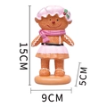 Lebkuchenmann Figur mit rosa Hut und Schal festliche Weihnachtsdeko für den Tisch 15cm - Rosa Kleid Lebkuchenmann (HA005A)
