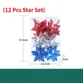 12pcs American Independence Day star ornaments in red silver and blue plastic plating - Five-pointed Star