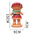 Lebkuchenmädchen-Figur aus Harz mit rotem Hut und grünem Schal Weihnachtsdeko 15cm - Rotes Kleid Lebkuchenmann (HA005B)