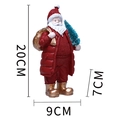 Kerstman hars beeldje met rode jas en gouden zak, 20cm hoog tafel ornament - Rode Outfit Met Boom Stijl
