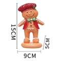 Niedliche Lebkuchenmann-Figur aus Harz mit rotem Hut und 15cm Höhenangaben - Roter Anzug Lebkuchenmann (HA005C)