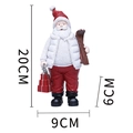 Hars Kerstman beeldje met skateboard, rode gilet, kerstdecoratie voor huis, 20cm hoog - Witte Outfit Met Cadeautassen Stijl