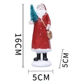 Kerstman figuur van hars met boom en zak, weergave van de hoogte van 16cm - Rood