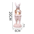Statuetta pasquale in resina con maglia dorata a pois e gonna rosa con volant - Completo Oro Coniglio Cuore d'Argento (HA0020B)