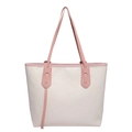 Große Shopper-Tasche in Rosa-Weiß mit Cartoon-Reliefmustern und langen Griffen - Rosa