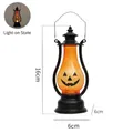 Halloween pompoenlantaarn met gezicht, 16cm hoog, oranje lamp met licht-op detail weergave - Stijl A Halloween-Pompoen