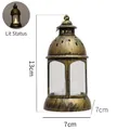Lanterna LED vintage in bronzo con candela elettronica bianca e misure 13x7 cm - Luce Candela Stella Bronzo