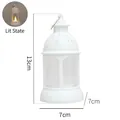 Lanterna LED vintage bianca con stelle e effetto luce calda, misura 13x7cm - Luce Candela Stella Bianca