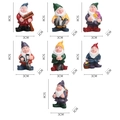 7er Set bunte Miniatur-Garten-Zwerge für Außendekoration, 5cm hoch, aus Harz - Zwergen-Set