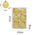 Goldene 6cm PET Weihnachtskugeln mit Merry Christmas Aufdruck im 6er-Pack Set - Transparentes Gelb