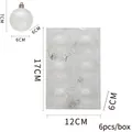 Set de 6 bolas de Navidad blancas transparentes de 6cm con texto Merry Christmas - Blanco Transparente