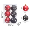 Set de bolas de Navidad mate rojas y negras con lunares blancos de 6cm para decoración - Bolas con Manchas Rojas y Negras