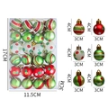 Set di 24 palline di Natale dipinte da 3cm con vari motivi festivi colorati - Set multicolore