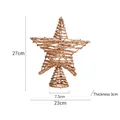 Handgeflochtener Weihnachtsbaumstern aus Rattan mit spiralförmiger Basis im rustikalen Stil - Gold Rattan Baumspitze / Gold