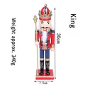 Traditional 30cm wooden Nutcracker King figure in red and gold with 7.5cm base - KING Style