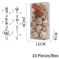 Champagne gold and white Christmas ornaments set with candy canes and pine cones - Champagne (LM06)