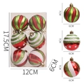 6cm red green and white Christmas ball set with hand-painted patterns in a box - Light Green Spiral Combination