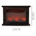 Retro LED fireplace lantern with faux brick texture and 25x18CM dimensions - Brushed Gold (SP--56)