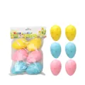 6er-Pack bunte Ostereier zum Aufhängen mit Blumenmustern und vormontierten Schnüren - Blumen Bemalter Stil (025-6) / 6er Set