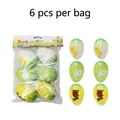 6er-Set bunte Ostereier mit Hasenmustern und Aufhängeschlaufen in Klarsichttasche - Hase Und Küken Stil (075-6) / 6er Set