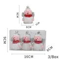 Weihnachtsengel-Anhänger Set mit rosa Gesicht und rotem Schal, 3 Stück pro Box - Engel-Stil