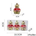 Weihnachtsbär-Anhänger Set in Rot und Gold für die festliche Christbaumdekoration - Bär Stil