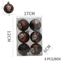 Set di 6 palline decorative Halloween 6cm con teschi argento e arancio in confezione regalo - Teschio Bianco (Set da 6)
