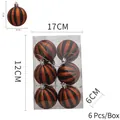 Set di 6 palline di Halloween a strisce arancioni e nere per decorazioni festive - Zucca Bronzo Nero a Righe (Set da 6)