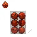 Set di 6 palline decorative arancioni opache con facce di zucca per Halloween - Zucca Sorridente (Set da 6)