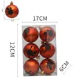 Set of 6 orange matte Halloween balls featuring black witch silhouette patterns - Bronze Witch Style