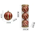 Red and gold striped Christmas pumpkin balls ornaments 10cm glitter set of 3 pcs/box - 10cm Gold & Red Pumpkin 3pcs (10ZDC3)