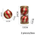 Set of two 12cm red and gold spiral pumpkin Christmas balls in clear cylinder box - 12cm Gold & Red Spiral 2pcs (12BC2-H19)