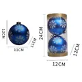 Blue Christmas pumpkin balls with silver snowflakes, 12cm ornaments, 2 pcs per box - 12cm Blue Snowflake 2pcs (12BC2)