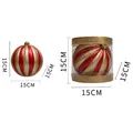 15cm Red and gold striped Christmas pumpkin ball ornament in clear individual packaging - 15cm Gold & Red Pumpkin 1pc (15ZDC1)