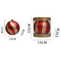 Red and gold spiral stripe 15cm Christmas ball ornament in single box packaging - 15cm Gold & Red Spiral 1pc (15BC1-H19)