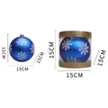 15cm matte blue pumpkin Christmas ball with white snowflakes in a clear gift box - 15cm Blue Snowflake 1pc (15BC1)