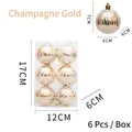 6er-Set Weihnachtskugeln in Champagnergold mit weißer Spiraltextur für die Weihnachtsdekoration - 6er Set / Wellenmuster Champagner