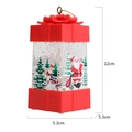 Christmas lantern ornament with Santa print, red bow and 12cm height dimensions - Red