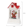 Lanterne de Noël en forme de maison avec Père Noël et paillettes, hauteur 12,5 cm - Père Noël