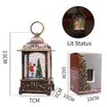 Farol navideño de bronce con Papá Noel y árbol, incluye luz de 13cm y caja de regalo - Niño y árbol