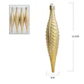 Pack de 4 colgantes dorados para árbol de Navidad con textura de hoja, adornos de 15,5 cm - Dorado