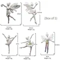 Set di 5 ornamenti da appendere fata ballerina iridescente con finitura perlata - Bianco Iridescente (Set di 5)