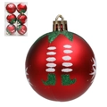 Pallina di Natale rossa da 6 cm con fiocchi di neve bianchi e motivi di stivali da elfo - Piedino Verde Fiocco Di Neve Da 6 Cm (s20) / 6cm
