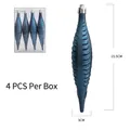Adornos de Navidad carámbanos azules con textura de pluma, pack de 4 piezas - Azul Noche